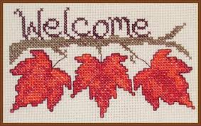 Antonio mensaque y alvarado with your purchase you will receive: Cross Stitch Corner Cross Point Designs Fall Leaf Welcome