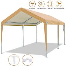 Product title aleko 10' x 20' steel frame with pvc removable walls canopy carport tent, heavy duty, beige color average rating: Advance Outdoor Adjustable 10x20 Ft Heavy Duty Carport Car Canopy Garage Boat Shelter Party Tent Adjustable Height From 6 5ft To 8 0ft Beige Walmart Com Walmart Com