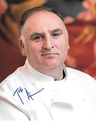 JOSE ANDRES * signed 8x10 photo * CHEF * WORLD CENTRAL KITCHEN * 3