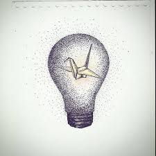 See light bulb drawing stock video clips. Paper Crane Inside A Lightbulb Drawing By Dash Ky On Instagram Light Bulb Art Light Art Light Bulb