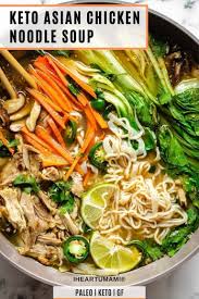 Asian Chicken Noodle Soup Keto Leftover Turkey Or Chicken Recipe In 2020 Asian Chicken Noodle Soup Chicken Noodle Soup Chicken Noodle Soup Easy
