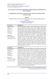 Contoh materi pembelajaran powerpoint (ppt) bahasa indonesia kelas 9 semester 1 dan 2 kurikulum 2013. Pdf Tantangan Dan Solusi Pembelajaran Bahasa Indonesia Di Era Covid 19