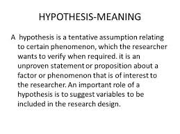 Hypothesis Meaning In Research