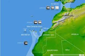 Kaart van de noord atlantische oceaan. Bootvluchtelingen Sociale Zekerheid Gran Canaria Actueel Jouwweb Nl