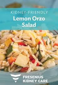 Lemon Orzo Spring Salad Recipe Renal Friendly Recipes Kidney Friendly Recipes Renal Diet Kidney Diet Recipes