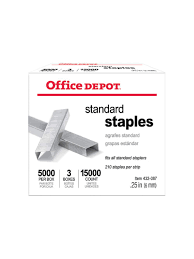 $10 off $50 or more print order. Office Depot Brand Standard Staples 14 5000 Staples Per Pack Box Of 3 Packs Office Depot