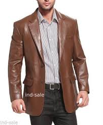 Genuine Leather Jacket Custom Tailor Made All Size Blazer Coat Party Casual Mens Leather Blazer Lambskin Leather Blazer Real Leather Jacket