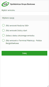 Ci którzy chcą przystąpić do programu, np. Mobilny Wniosek Programu Rodzina 500 Dla Klientow Bankow Spoldzielczych Sgb Spoldzielcza Grupa Bankowa