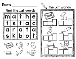 Word Family Word Search For Kindergarten Short A Cvc Words Word Families Sentence Activities