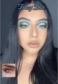 Colored Contacts Try On: Faded Green, Tracy Blue, Queen Brown