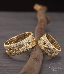 Filigree Engagement Rings Nature Wedding Rings Vintage Style Etsy Nature Wedding Ring Matching Wedding Rings Wedding Rings Vintage
