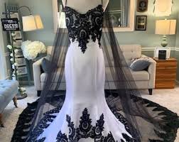 Tulle short wedding dress by piondress bridal. Black And White Wedding Dress Etsy
