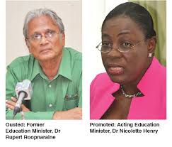 Roopnaraine ousted, Henry to act as Education Minister