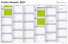 Der ferienkalender 2020 hessen beinhaltet in tabellarischer form die winterferien hessen 2020, die osterferien hessen 2020, die pfingstferien hessen 2020, die sommerferien hessen 2020, die herbstferien hessen 2020 wann sind schulferien hessen 2020? Ferien Hessen 2021 Ferienkalender Zum Ausdrucken