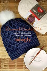 Diamond Crochet Hat Tutorial Right Left Handed On Moogly Crochet Hat Tutorial Hat Tutorial Crochet Hat Pattern
