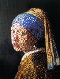 Lego Mosaic Girl With A Pearl Earring Vermeer Lego Mosaic Pixel Art Art