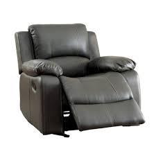 Furniture Of America Tori Gray Bonded Leather Match Recliner Chair Furniture Of America Recliner Chair Furniture