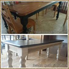 I Picked Up A Farmhouse Table W Chairs A Bench Off Craigslist The Paint Stain Were Slapped On Halfheartedl Rustic Country Furniture Stained Table Furniture