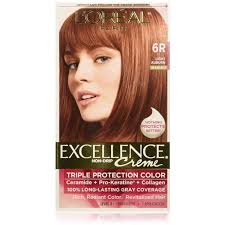 I want to try a new hair cut, hair colour or hair style. L Oreal Paris Excellence Creme Triple Protection Hair Color Light Auburn Warmer 6r 1 Ea Pack Of 4 Walmart Com Walmart Com