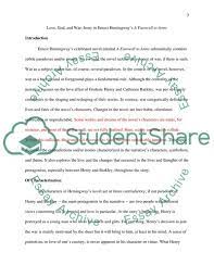 Love God And War Irony In Ernest Hemingways A Farewell To Arms Research Paper