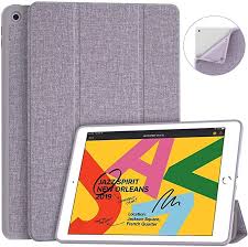 Amazon Com Soke Ipad 7th Generation Case Ipad Case 10 2 Inch 2019 Fabric Like Texture Smart Trifold Stand Shockpro New Apple Ipad Apple Ipad Case Apple Ipad