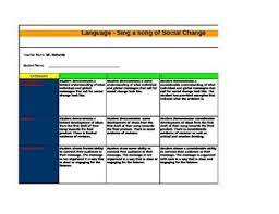 In this project, students assume the role of an artist that has to create a new hit in the 1960s. Song Analysis Rubric Rubrics Presentation Rubric Songs