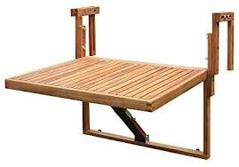 amazon com interbuild toronto balcony folding deck table adjustable fsc acacia wood golden teak color 28 x 24 inches wood railing deck table hanging table