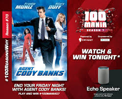 Watch online movies is my hobby and i daily watch 1 or 2 movies online and specially the indian movies on their release day i'm always watch on and i listed all latest movies. Movies Now On Twitter A Movie That Captures A 13 Year Old American Boy S Perfect Spy Fantasy Watch Agent Cody Banks Tonight At 9 Pm On 100manias7 And You Can Win An Echo Speaker