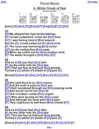 procol harum a whiter shade of pale in 2021 song lyrics and chords lyrics and chords music chords