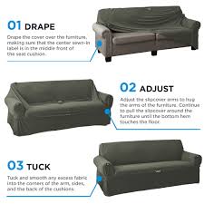 If possible, choose the style that corresponds to the shape and design of while it might seem like a big project to put a slipcover on your sofa, it is actually quite simple. Mainstays Pixel 1 Piece Stretch Sofa Slipcover Sand Walmart Com Walmart Com