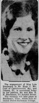 Lois Rilla Henderson McCord (1910-2000)