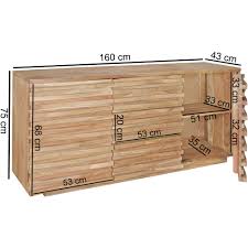 2 138 angebote zu kommode breite 75 cm im kommoden preisvergleich. Finebuy Sideboard Kana 160 X 75 X 43 Cm Massiv Holz Akazie Natur Baumkante Anrichte