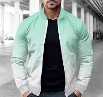 Xysaqa Men's Gradient Color Lightweight Bomber Jacket Premium Full-Zip  Active Track Jacket Stretch Long Sleeve Slim Fitted Sportswear with pockets  ...