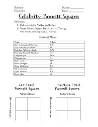 A sexual reproduction organism receives one set of instructions (genes) from each parent. Celebrity Punnett Squares Handout Pdf Biology Lessons Biology Classroom Life Science Middle School