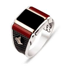 mens silver ring with onyx and agate ring mens silver rings rings for men silver man
