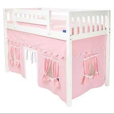 White twin over full bunk bed with trundle and stairs for kids. Childrens Playhouse Curtain For Mid Loft Beds Full Schlafzimmer Madchen Kinder Zimmer Kinderzimmer
