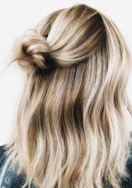I can't do the same with my long hair though. Short Hair Half Bun Waves Hair Styles Curly Hair Styles Easy Hairstyles