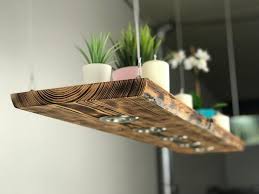 Lampara Colgante De Madera Alerce Flameado Rustico 60 Cm 150 Cm Bois Meleze Blanc Rustique Lampe Suspendue