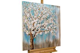 Eine bewertung und für beliebt befunden. Modernes Gemalde Baum In Weiss Blau Kaufen Kunstloft
