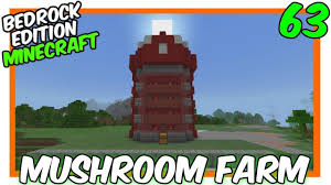 New Style Auto Mushroom Farm 63 Minecraft Bedrock Infiniverse Minecraft Blueprints Minecraft Minecraft Plans