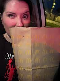 humorous post about eating and driving to work