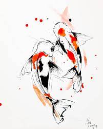 ai ressorti ma plume et mes encres poisson poissonrouge carpe carpekoi encre aquarelle inkdrawing ink watercolor art koi doodles hashtags de dessin en couleur