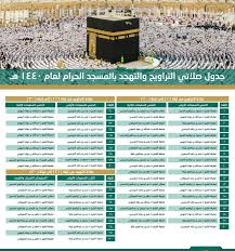 جدول الحرمين الشريفين لرمضان 1440 شبكة سما الزلفي Alae Sal Daily News