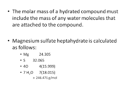 Physical properties of magnesium sulfates and magnesium sulfate hydrates. Hydrated Ionic Compounds Ppt Video Online Download