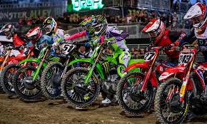 Set silhouettes motocross rider on a motorcycle. Supercross Season To Resume Without Fans May 31 In Utah Racer