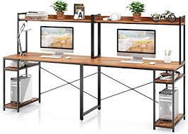 Our table & desk systems fit both home and office settings. Amazon Com Vipek 94 5 Inch 2 Person Desk Large Double Computer Desk With Hutch Storage Shelves Extra Long Desk Writing Study Table Double Workstation Home Office Desk For Two People Suntalam Walnut