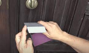 Paint in a circle in the direction of the arrows with your paint brush. 8 Tips To Paint A Door Without Brush Marks