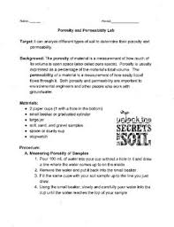 Porosity And Permeability Lab By Lwaves Teachers Pay Teachers
