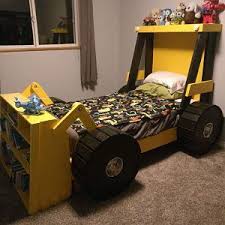 Construction Truck Bed Plans Pdf Format Twin Size Diy Kid Bedroom Decor Full Size Available Upon Request In 2020 Bed Plans Tractor Bed Kids Bedroom Decor