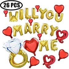 Will you marry me proposal balloons. Buy Coxeer Wedding Balloons 26 Pcs Foil Will You Marry Me Balloons Diamond Ring Balloon Engagement Ring Balloon For Wedding Proposal Engagement Party Decor Online In Qatar B07919c1nv